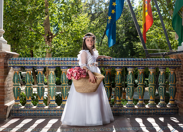 Nina comunion sevilla plaza de espana fotografo primera comunion